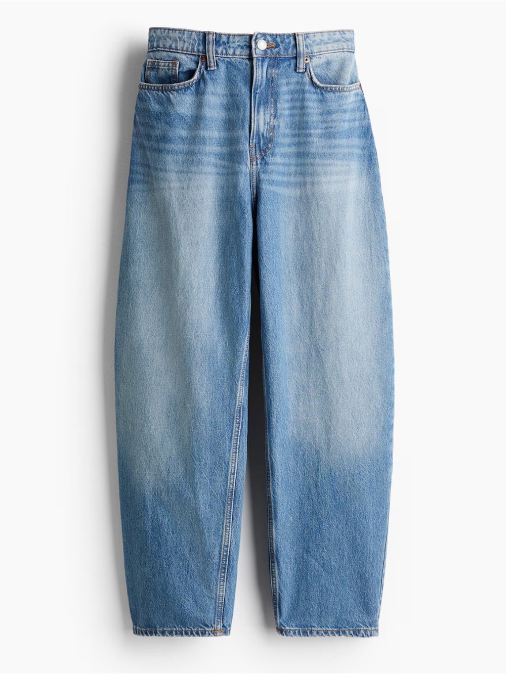 H&M BARREL-LEG HIGH-WAIST JEANS